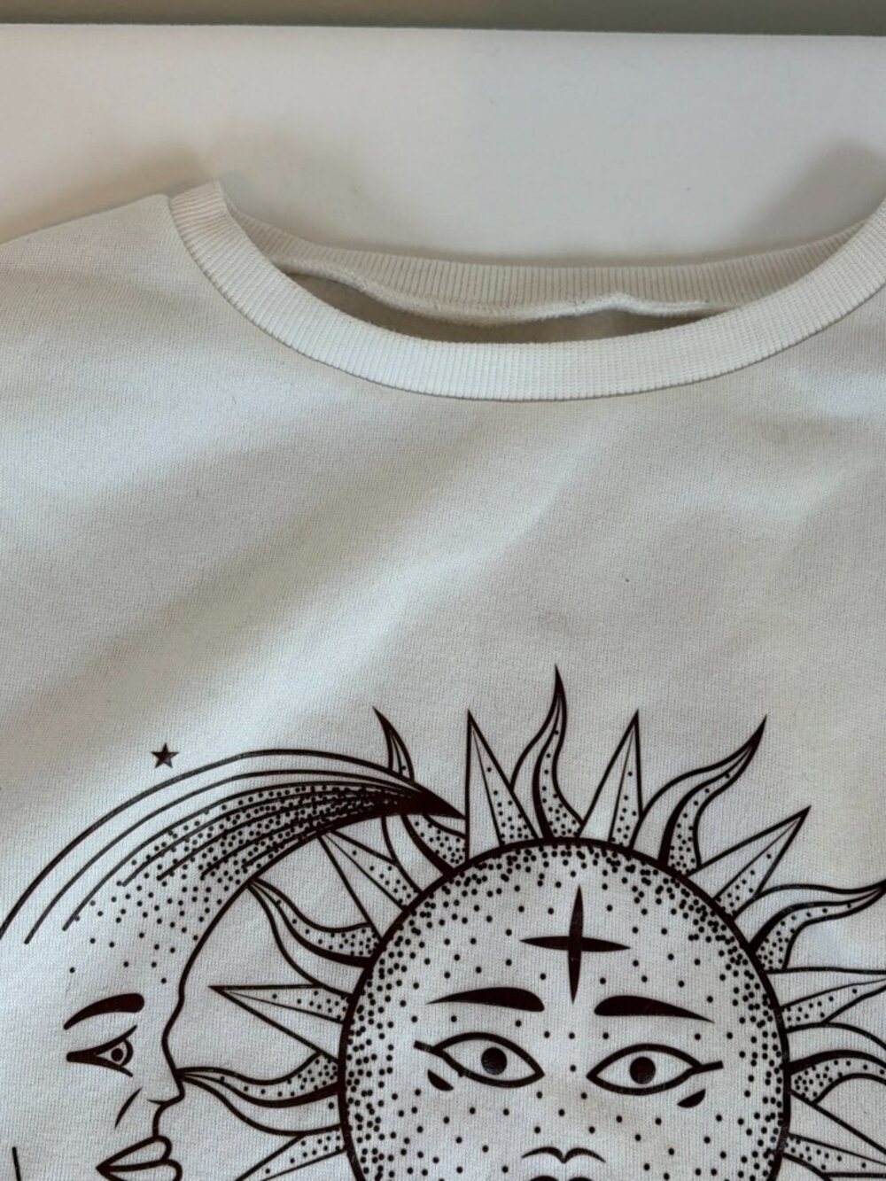Shein Sun and Moon Long Sleeve Sweatshirt Women's L White - Picture 4 of 5